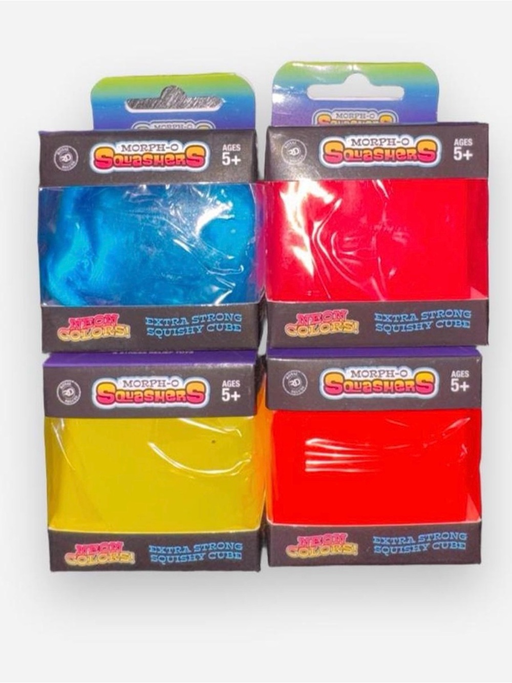 Neon Colored Extra Strong Squishy Cubes - set of 4